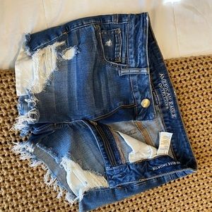 Ripped jean shorts from American Eagle in size 10